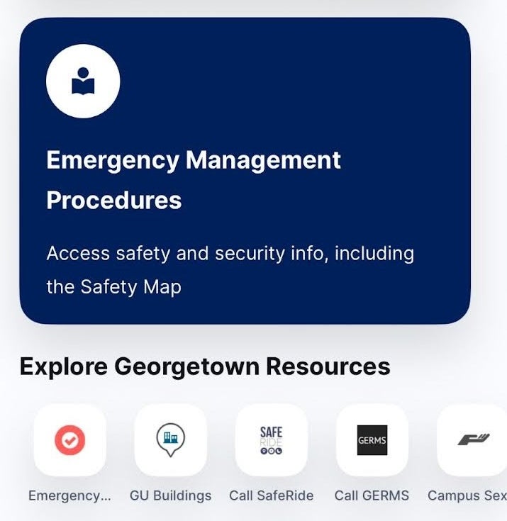 Screenshot of the Emergency Management Procedures icon in the LiveSafe app.